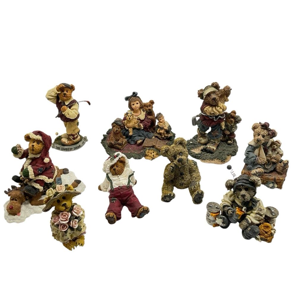Lot Of 9 Vintage Boyd’s Bear Figurines READ DESC